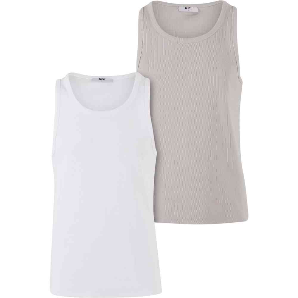 DEF - Basic 2 Pack Tanktop - Weiß/Grau